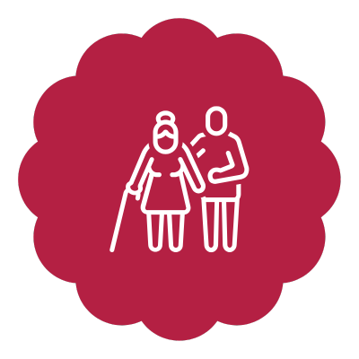 Ikona opiekunki z seniorką